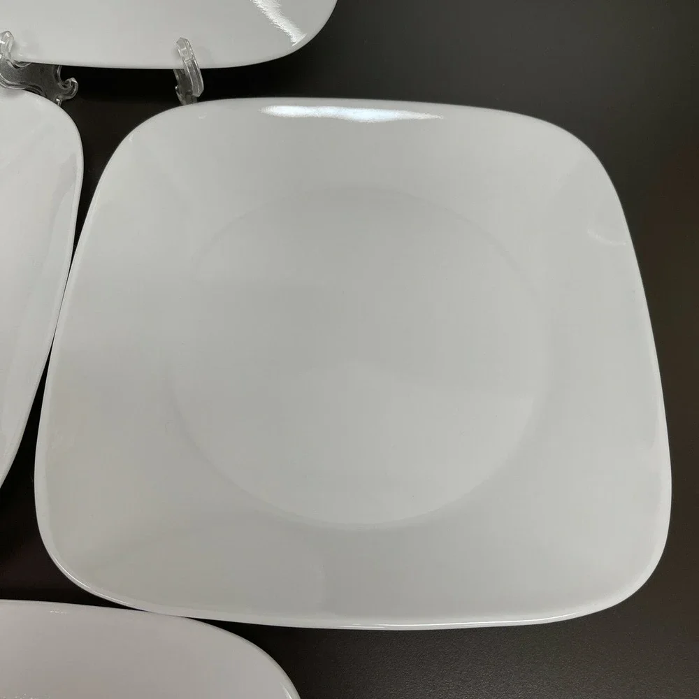 Corelle‎ Vitrelle White Square Dinner Plates 10 1/2
